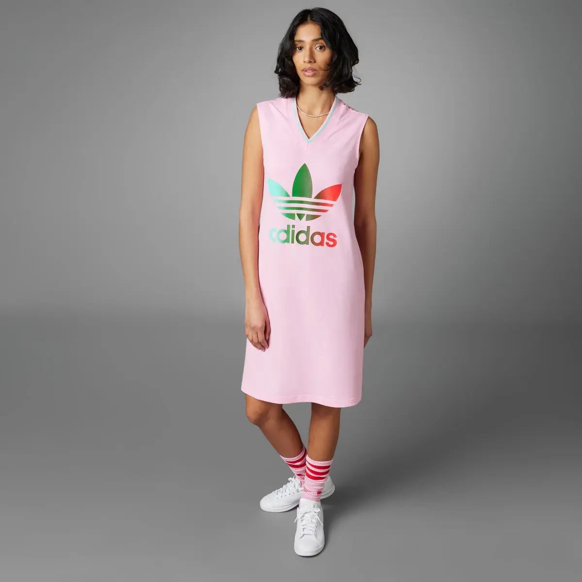 Adidas Adicolor 70s V-Neck Dress. 3