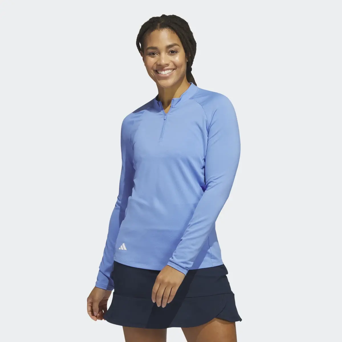 Adidas Quarter-Zip Long Sleeve Golf Polo Shirt. 2