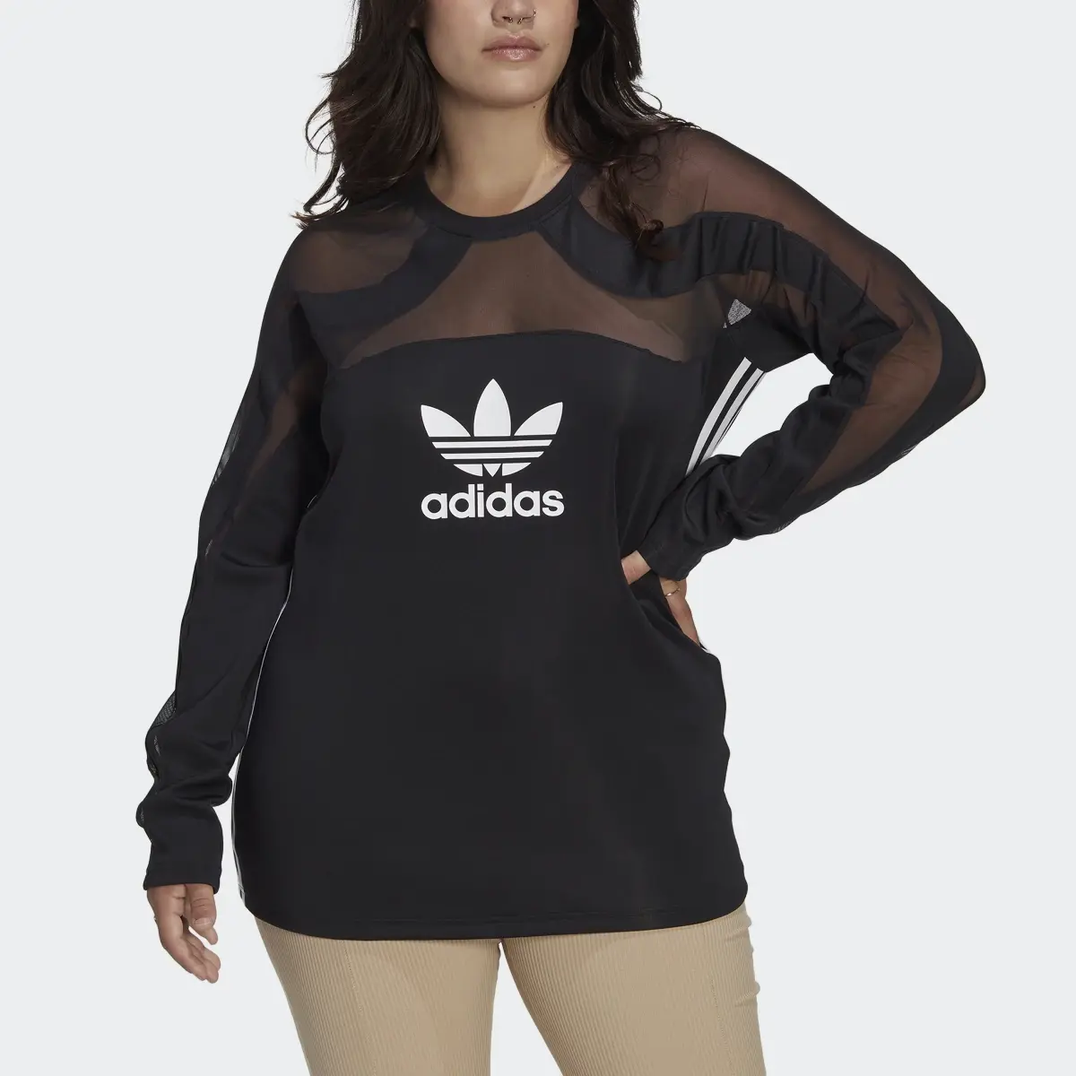 Adidas Centre Stage Mesh Top (Plus Size). 1