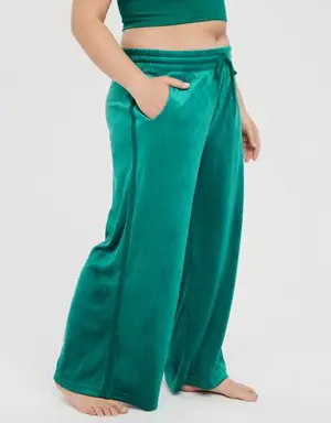 By Aerie Bright Lights Velour Wide Leg Pant