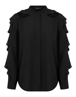Long Sleeve Solid Tunic - 4 / BLACK
