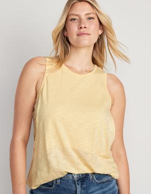 Maternity Sleeveless Slub-Knit Nursing Top yellow