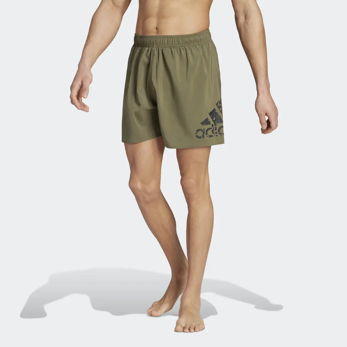 Adidas Big Logo CLX Short-Length Swim Shorts. 1