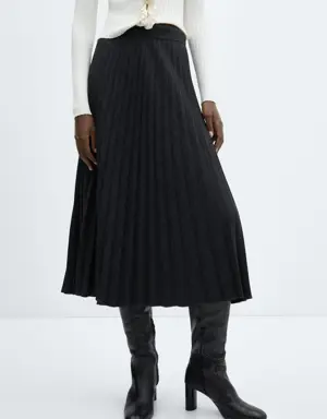 Checked pleated skirt
