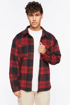 Forever 21 Forever 21 Plaid Button Up Shirt Red/Black. 2