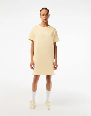 T-shirt tipo vestido com estampado de algodão orgânico Lacoste para senhora