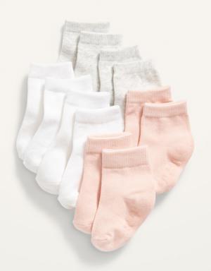 Unisex Crew Socks 6-Pack for Toddler & Baby pink