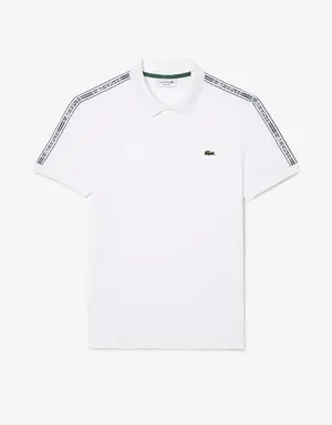 Men's Regular Fit Logo Stripe Stretch Cotton Polo