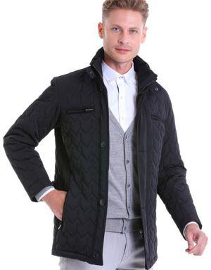 Hatemoğlu Siyah Slim Fit Hakim Yaka Düz Mont. 2 Hatemoğlu Siyah Slim Fit Hakim Yaka Düz Mont. 2