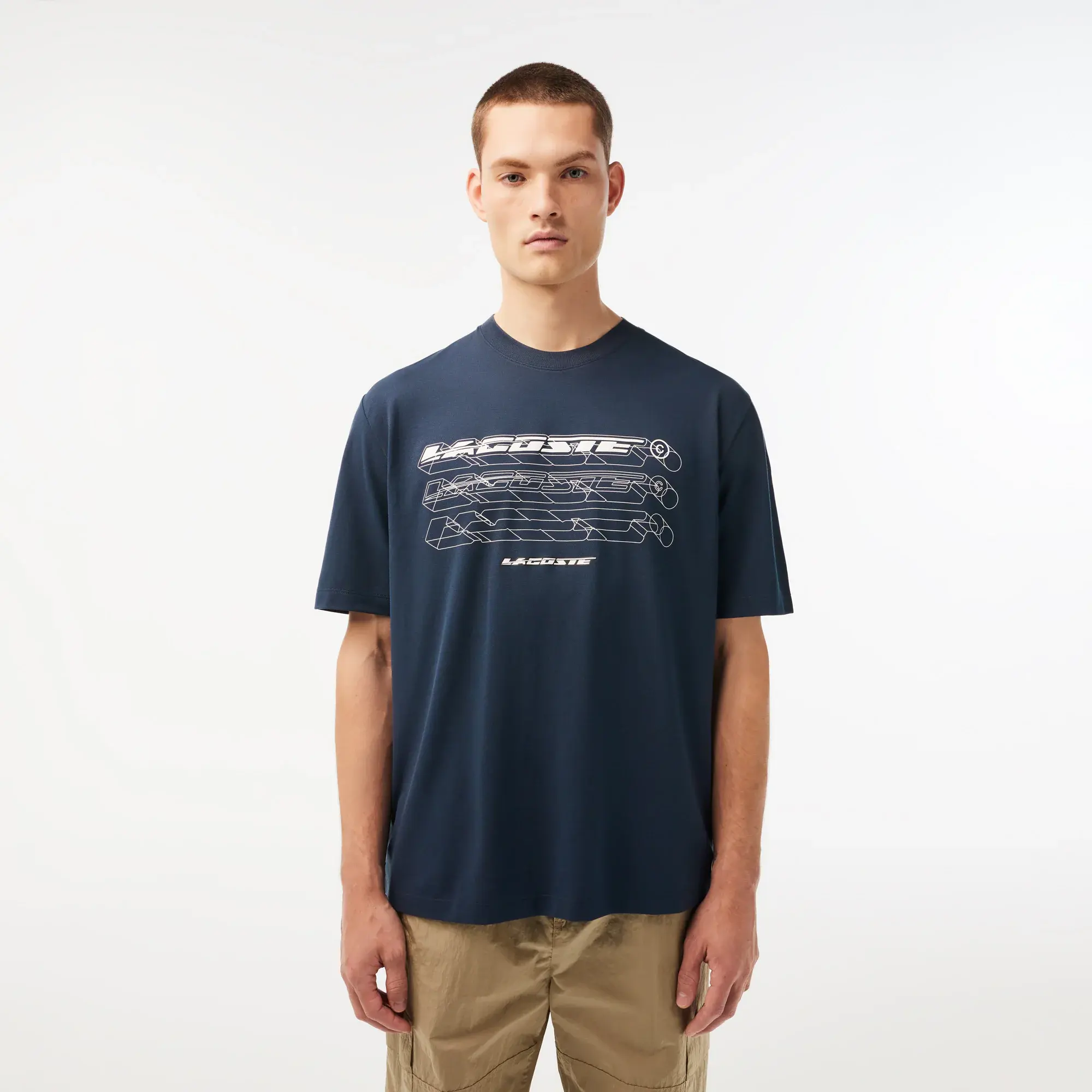 Lacoste Men’s Loose Fit Organic Cotton Piqué T-Shirt. 1
