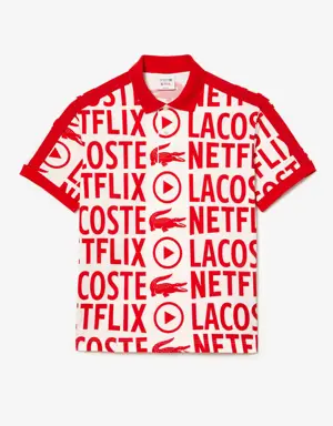 Polo de hombre Lacoste × Netflix loose fit de algodón ecológico con estampado