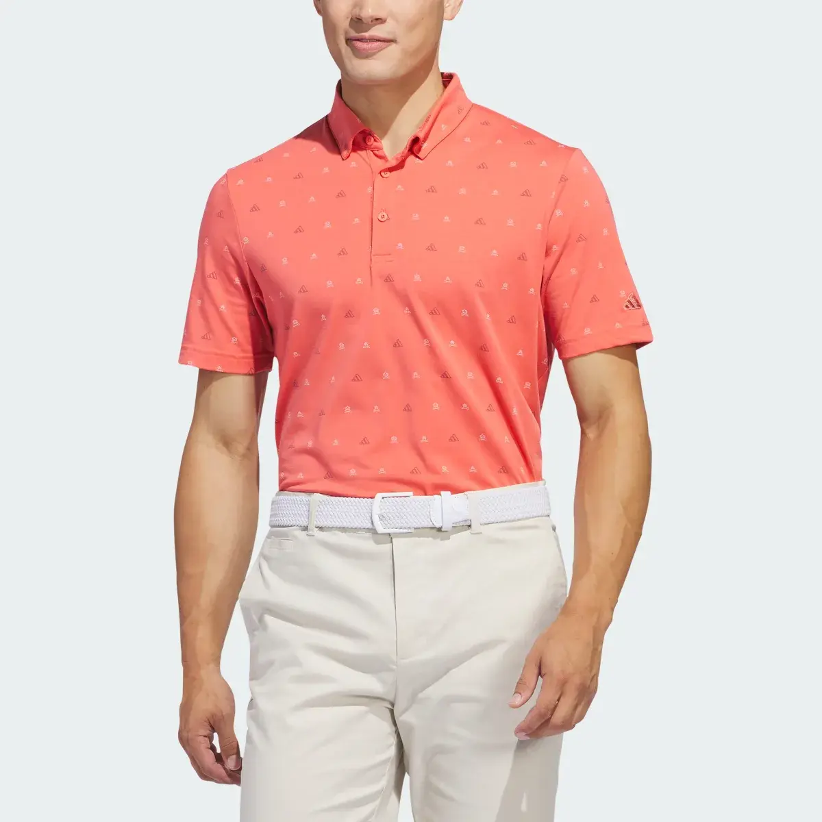 Adidas Go-To Mini-Crest Print Polo Shirt. 1