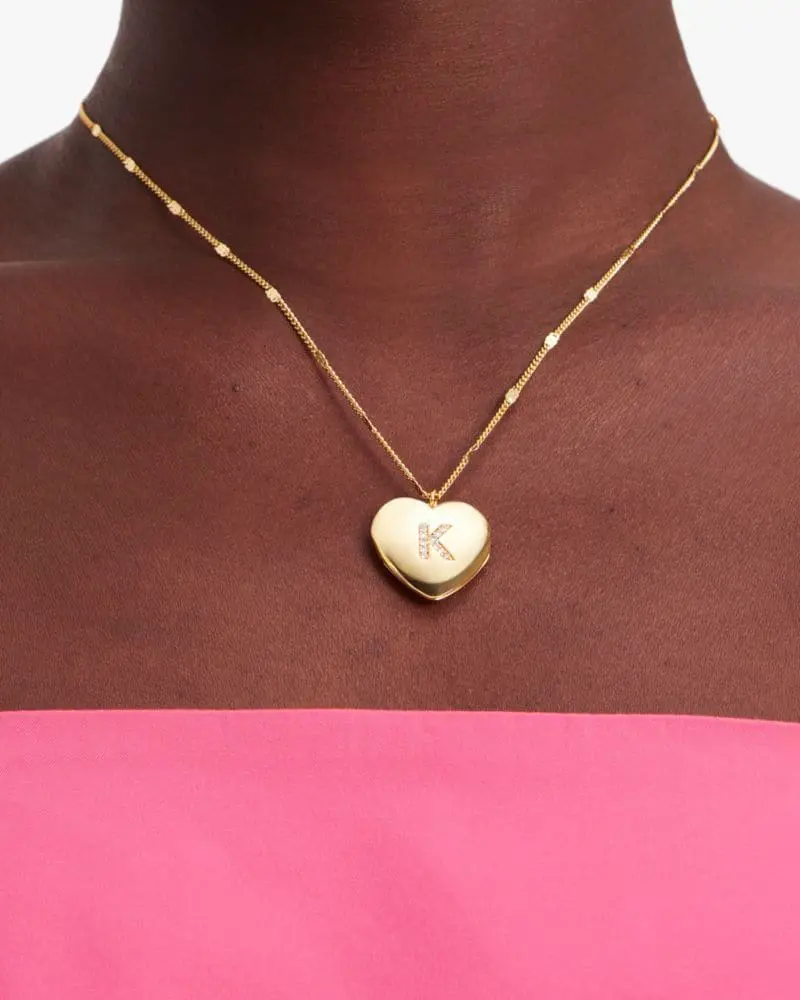 Kate Spade K Heart Letter Locket Necklace. 2