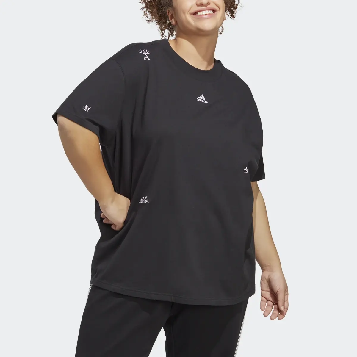 Adidas Boyfriend Tee with Healing Crystals Inspired Graphics (Plus Size). 1