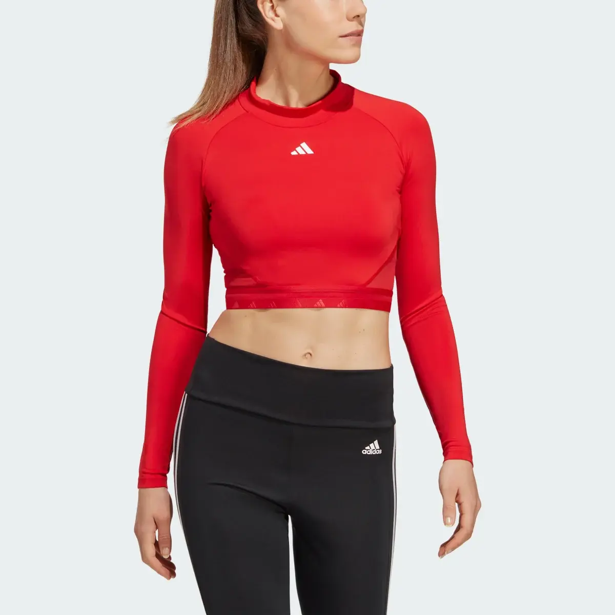 Adidas AEROREADY Hyperglam Crop Long-Sleeve Top. 1