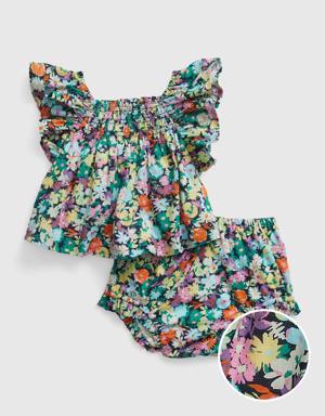Baby Smocked Floral Outfit Set multi