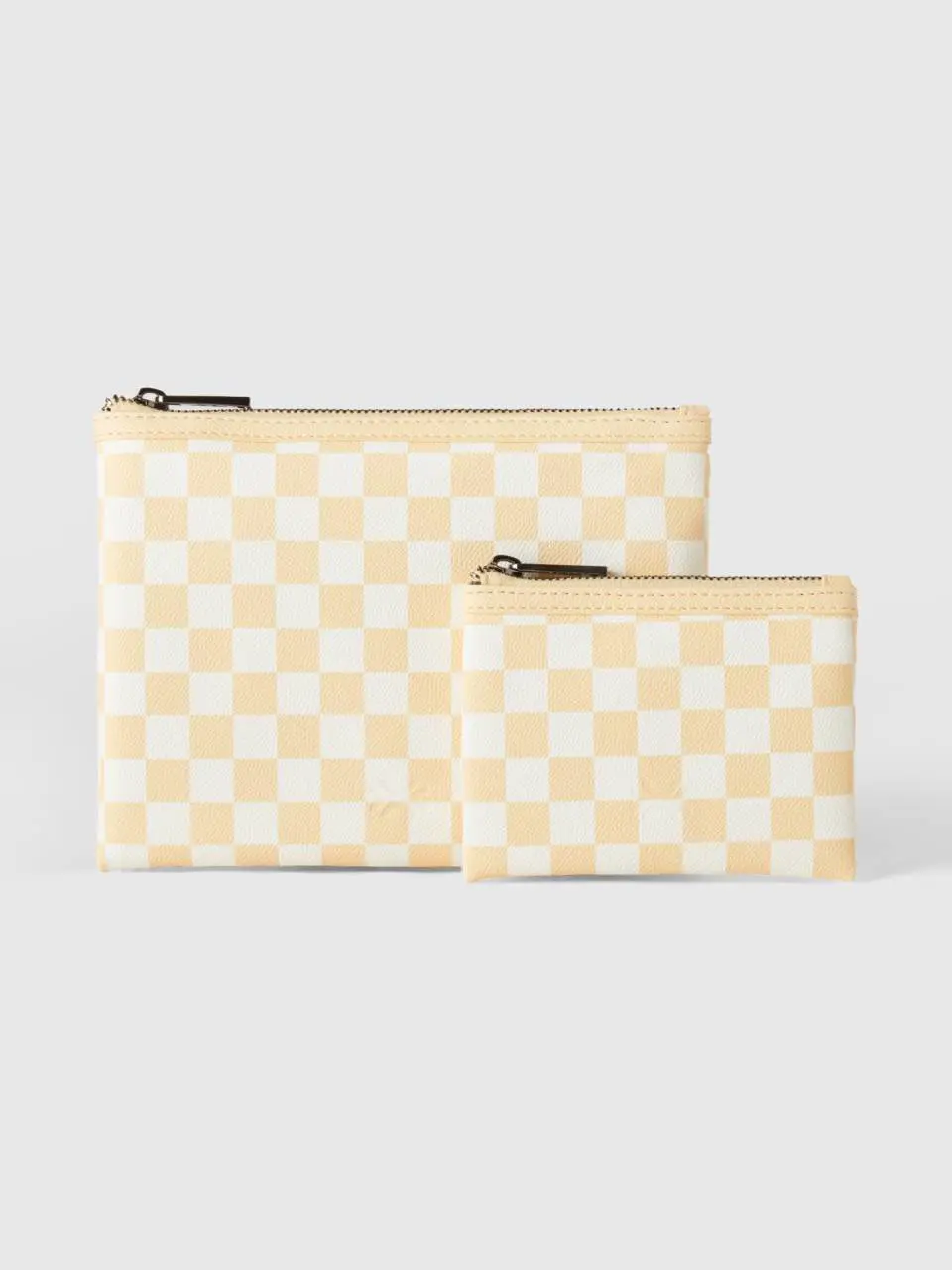 Benetton two bags with white and yellow checkers. 1