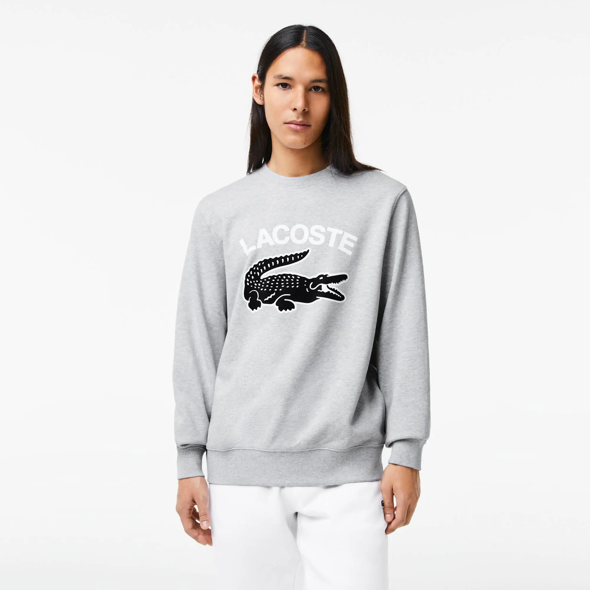 Lacoste Sweatshirt de decote redondo com estampado do crocodilo Lacoste para homem. 1