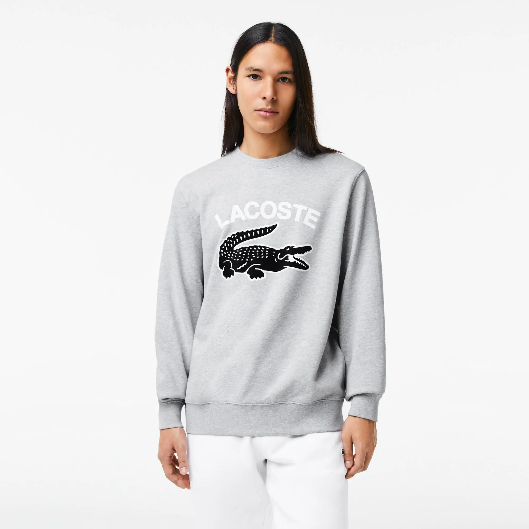 Lacoste Men's Lacoste Crocodile Print Crew Neck Sweatshirt. 1