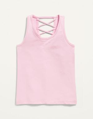 Old Navy Fitted Strappy Tank Top for Girls pink