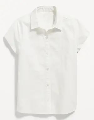 School Uniform Short-Sleeve Shirt for Girls white