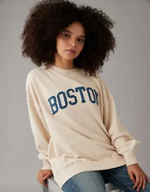 Oversized Boston Graphic Sweatshirt