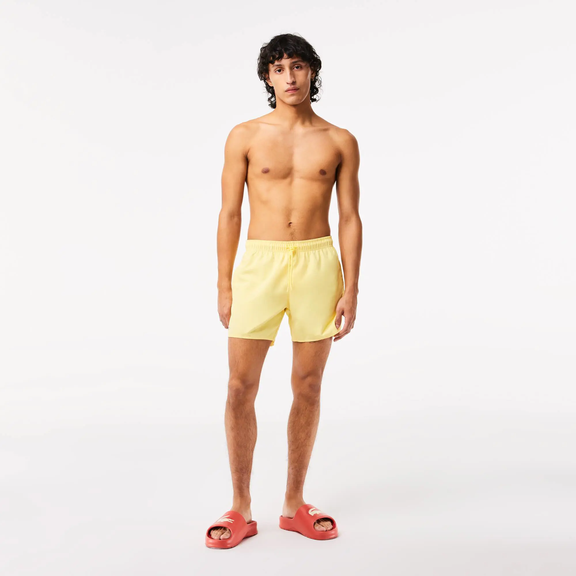 Lacoste Short de bain léger uni à séchage rapide. 1