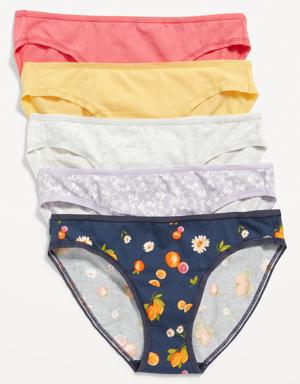 Mid-Rise Cotton-Blend Bikini Underwear 5-Pack for Women yellow