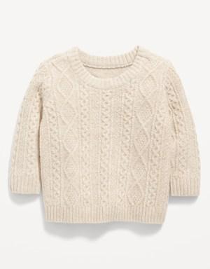Unisex Cable-Knit Pullover Sweater for Baby brown