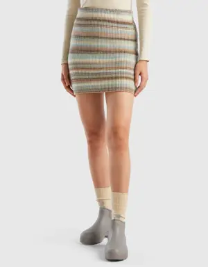 striped knit mini skirt