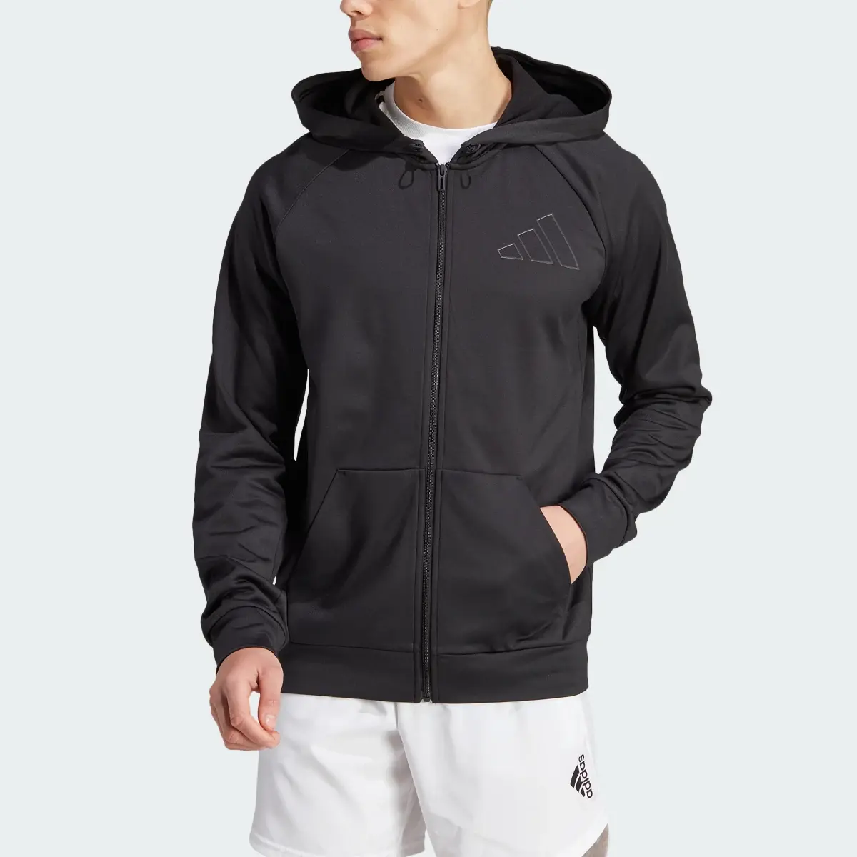 Adidas Game and Go Small Logo Training Full-Zip Hoodie. 1