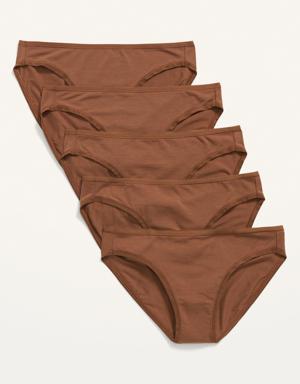 Old Navy Mid-Rise Supima® Cotton-Blend Bikini Underwear 5-Pack beige