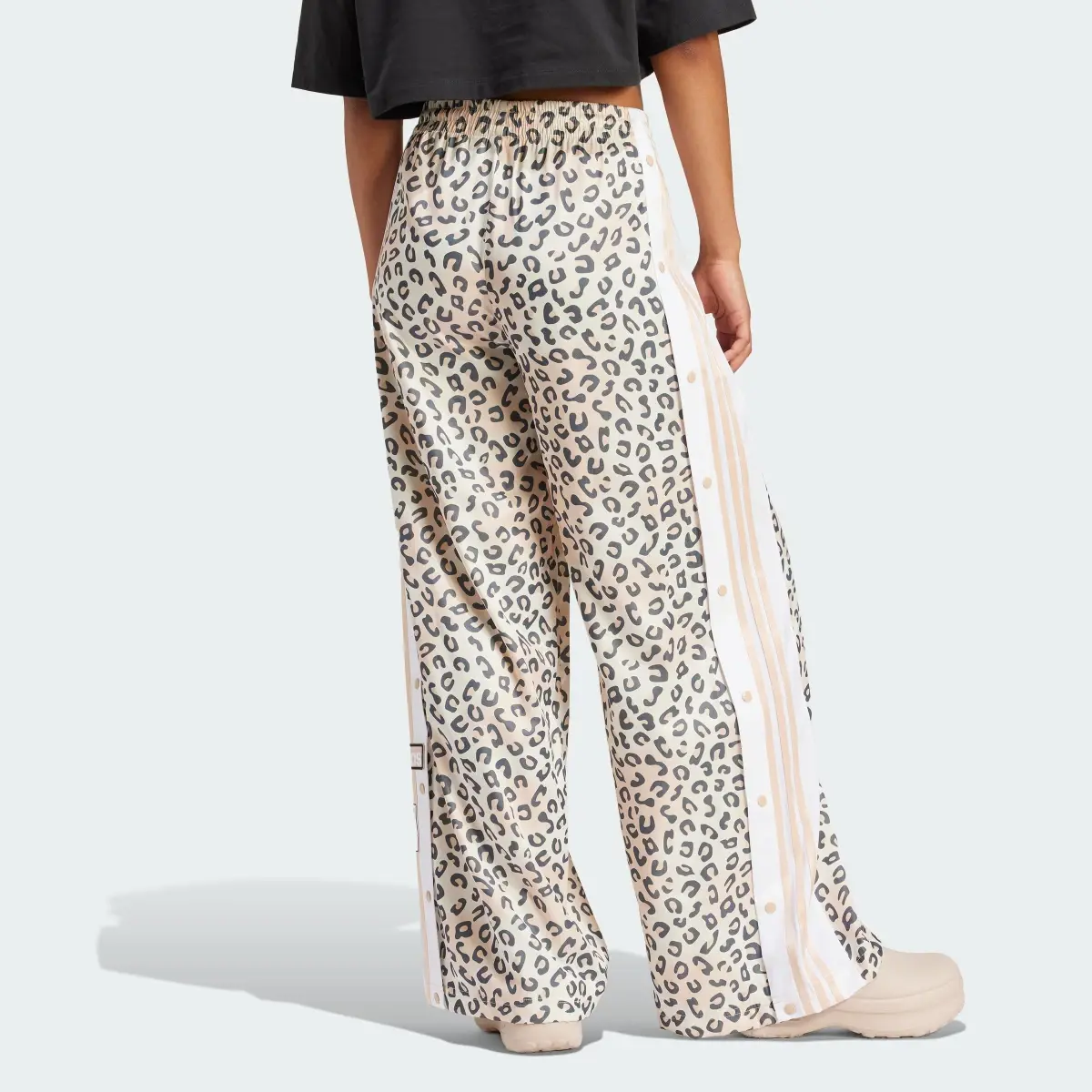 Adidas Originals Leopard Luxe Wide Leg Adibreak Track Tracksuit Bottoms. 2