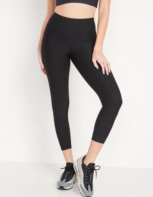Old Navy High-Waisted PowerSoft Ribbed 7/8 Leggings black