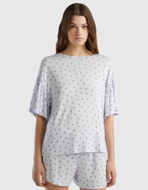 floral t-shirt in sustainable viscose