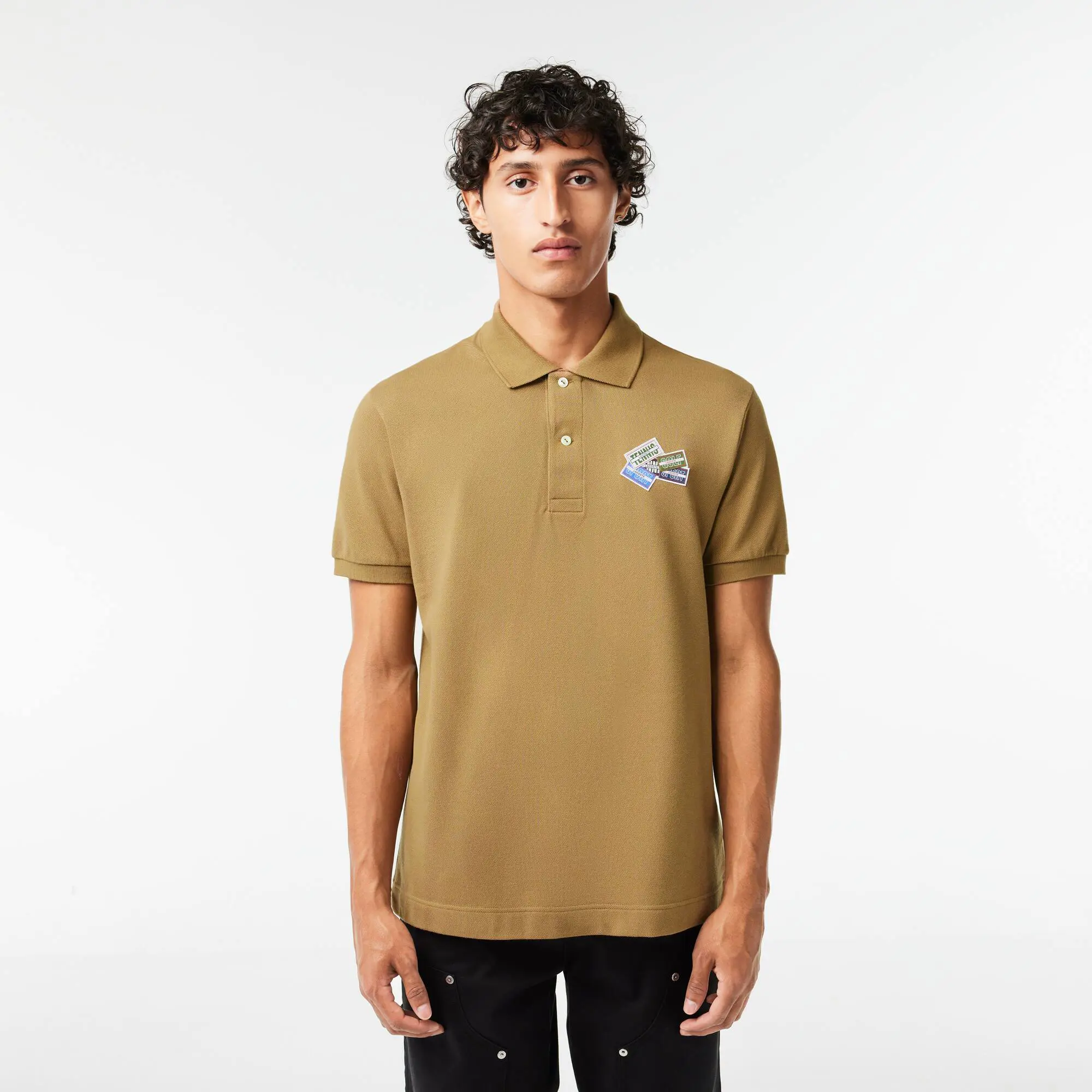 Lacoste Polo in piqué di cotone con stemma L.12.12. 1