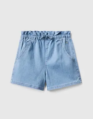 "eco-recycle" denim paperbag shorts