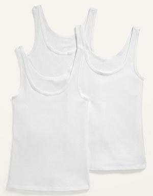 Old Navy Slim-Fit Rib-Knit Tank Top 3-Pack for Women white