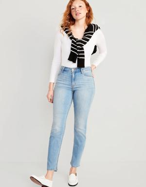 High-Waisted Wow Straight Jeans blue