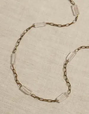 Kayla Crystal Long Chain Necklace &#124 Aureus + Argent clear