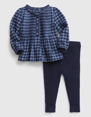 Baby Plaid 2-Piece Outfit Set blue