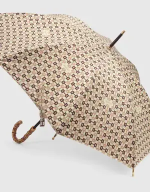 Horsebit print nylon umbrella