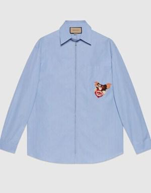 Striped cotton shirt with Gremlins patch