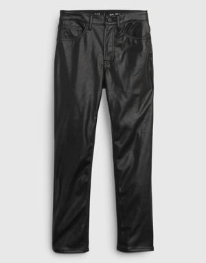 Kids High Rise Faux-Leather Vintage Slim Pants black