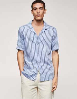 Camicia bowling regular-fit righe