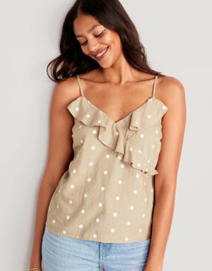 Old Navy Printed Ruffled Wrap-Effect Cami Blouse for Women multi