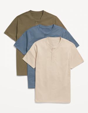 Soft-Washed Henley T-Shirt 3-Pack for Men gray
