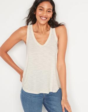 Luxe Slub-Knit Tank Top for Women white