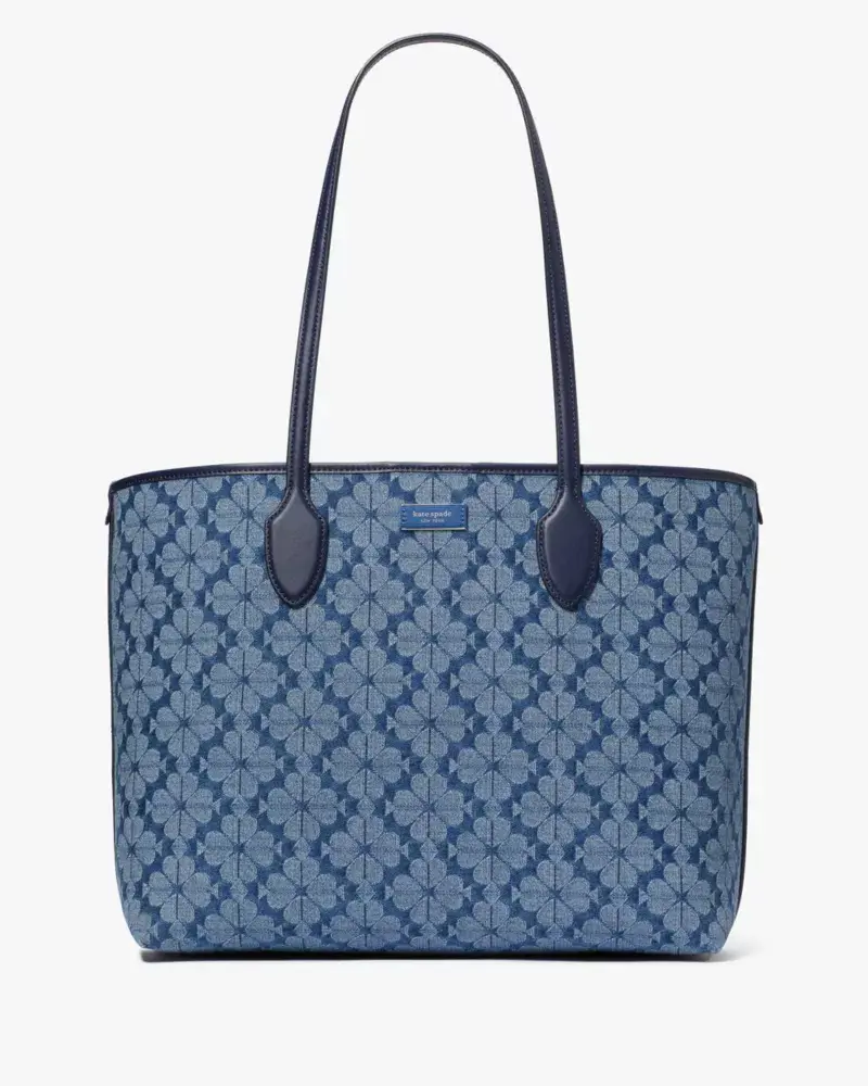 Kate Spade Spade Flower Jacquard Denim Bleecker Large Tote. 1