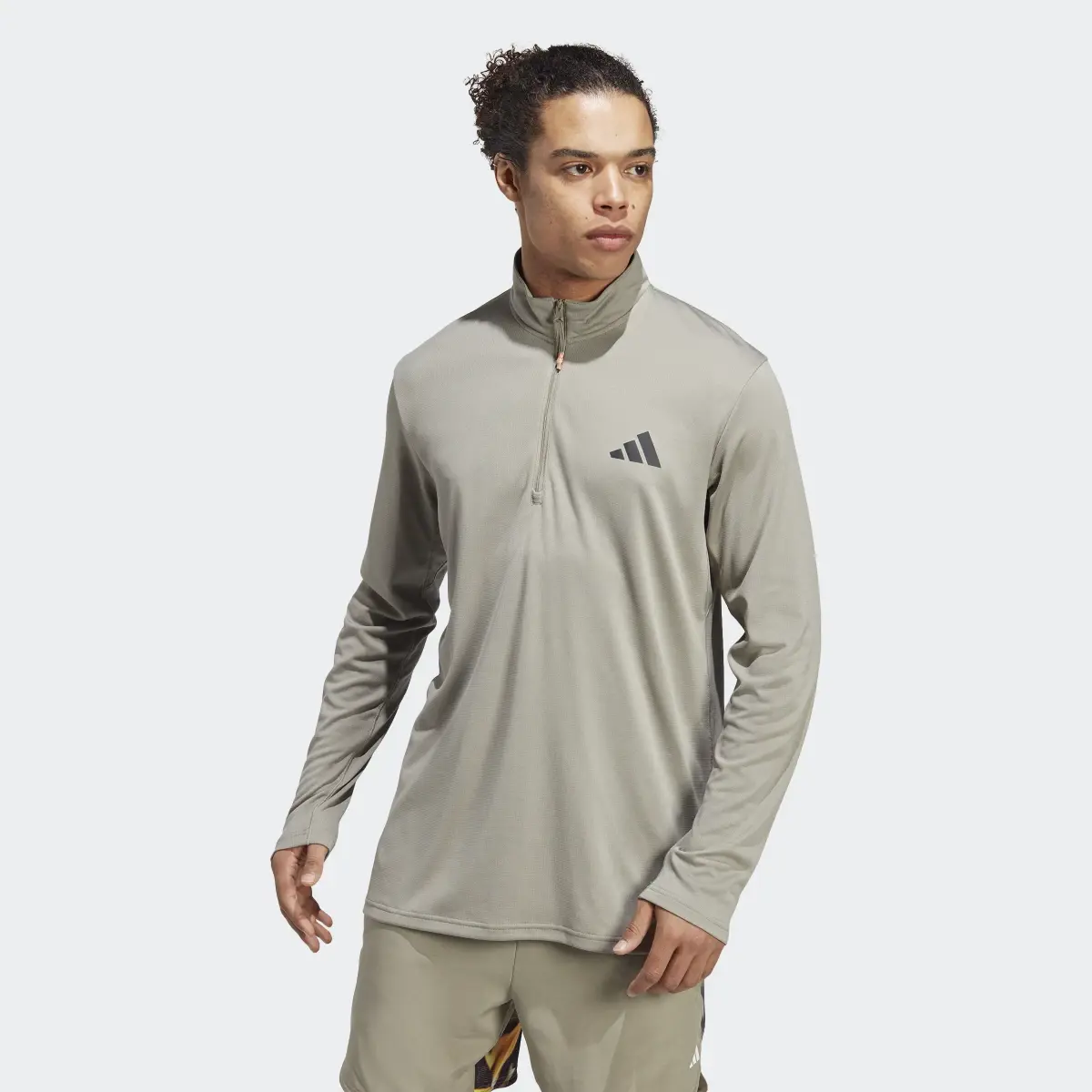 Adidas Train Essentials Seasonal Training 1/4-Zip Long Sleeve Sweatshirt. 2